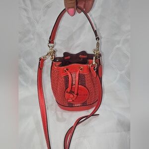 Coach - Womens Mini Dempsey Bucket Bag - C9955 - Miami Red/orange.